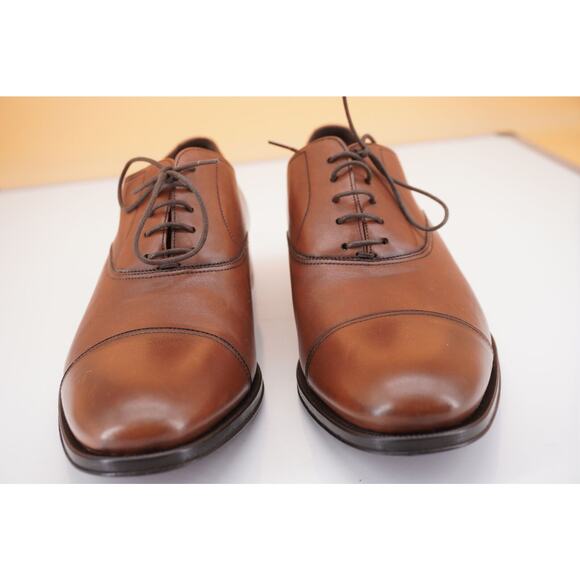 To Boot New York Forley Men's Brown Leather Cap Toe Oxfords SZ 9 D $395 lace - Picture 6 of 10